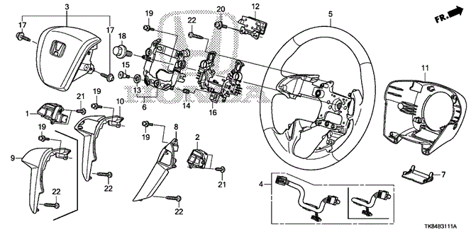 CHASSIS/STEERING WHEEL (SRS) (2) for 2011 Honda ODYSSEY #1