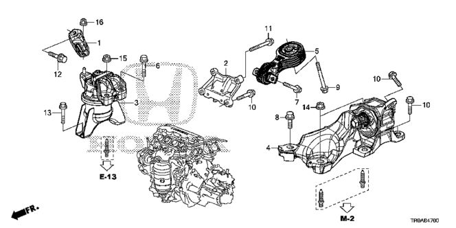 CIVIC SEDAN ENGINE MOUNTS (1.8L) (MT)