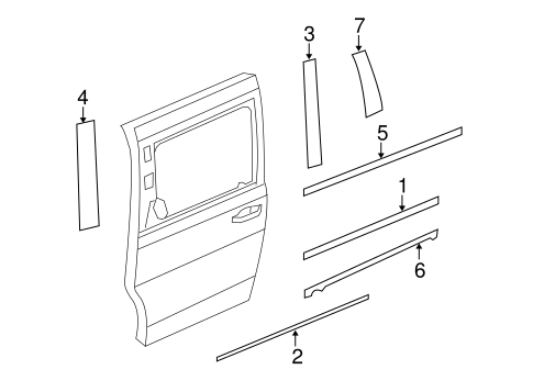 Routan EXTERIOR TRIM - SIDE DOOR