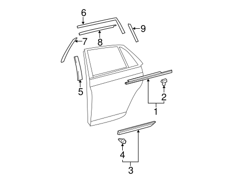 Avalon EXTERIOR TRIM - REAR DOOR