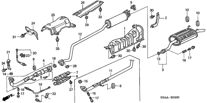 ELECTRICAL / EXHAUST / HEATER / FUEL/EXHAUST PIPE - MUFFLER for 2004 Honda CIVIC SEDAN #1