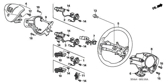 CIVIC SEDAN STEERING WHEEL (SRS) (1.8L)