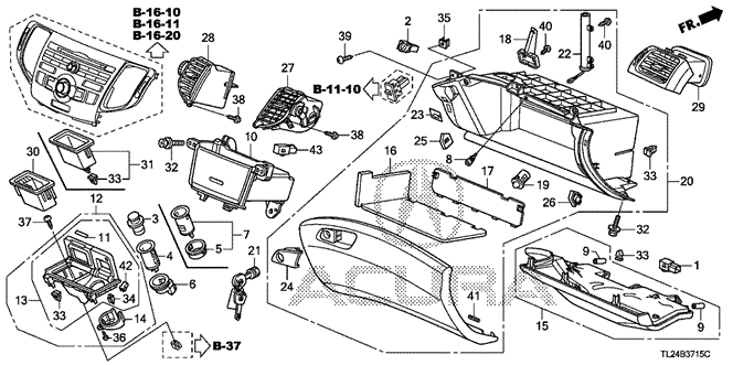 TSX SEDAN INSTRUMENT PANEL GARNISH (PASSENGER SIDE)