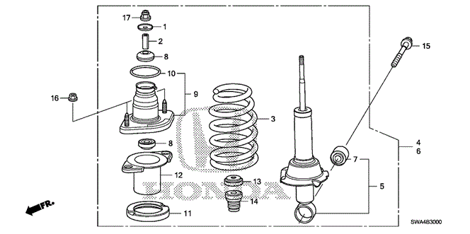 CHASSIS/REAR SHOCK ABSORBER for 2011 Honda CR-V #1