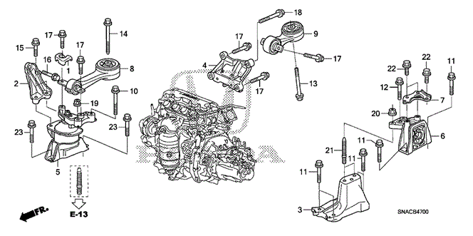 BODY / AIR CONDITIONING/ENGINE MOUNTS (1.8L) (MT) for 2011 Honda CIVIC SEDAN #1