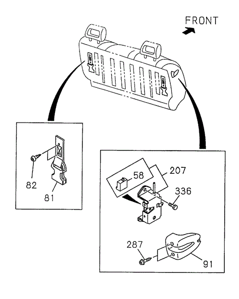 INTERIOR / BUMPER/REAR SEAT LOCK for 1995 Honda PASSPORT #1
