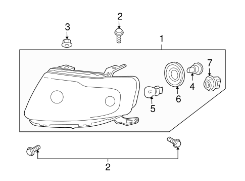 Tribute HEADLAMP COMPONENTS 2