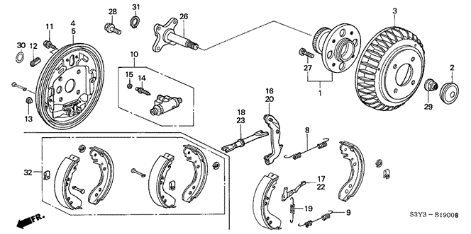 CHASSIS/REAR BRAKE (DRUM) for 2002 Honda INSIGHT #1