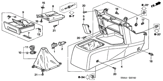 INTERIOR / BUMPER/CONSOLE (MT) for 2006 Honda CR-V #1