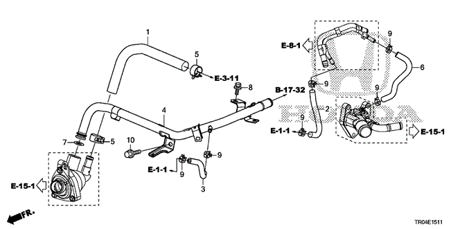 CIVIC SEDAN WATER HOSE (2.4L)