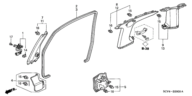 INTERIOR / BUMPER/PILLAR GARNISH for 2003 Honda ELEMENT #1
