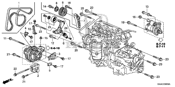 ENGINE/ALTERNATOR BRACKET (1.8L) for 2010 Honda CIVIC SEDAN #1