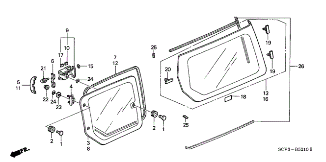 ELEMENT ACCESS PANEL GLASS  - QUARTER GLASS