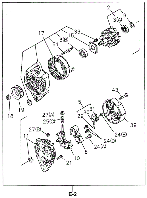 SLX GENERATOR COMPONENTS (12V-60A)