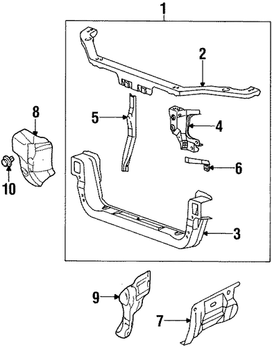 Mirage RADIATOR SUPPORT