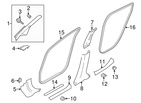 Leaf INTERIOR TRIM - PILLARS