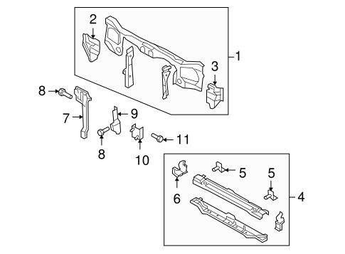 Tribute RADIATOR SUPPORT