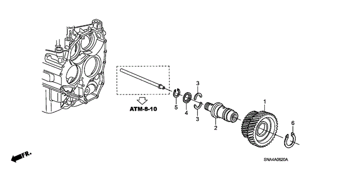 TRANSMISSION - AUTOMATIC/IDLE SHAFT for 2006 Honda CIVIC SEDAN #1