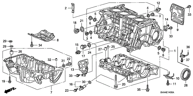 CIVIC COUPE CYLINDER BLOCK - OIL PAN (1.8L)