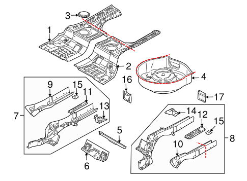 Phaeton REAR FLOOR & RAILS