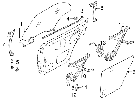 Impreza GLASS - REAR DOOR