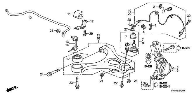 CHASSIS/KNUCKLE for 2006 Honda CIVIC SEDAN #1