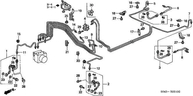 CHASSIS/BRAKE LINES (ABS) for 1996 Honda CIVIC SEDAN #1