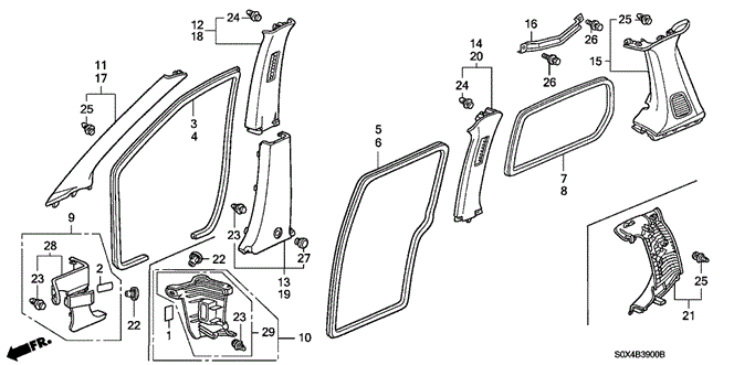 INTERIOR / BUMPER/PILLAR GARNISH for 2000 Honda ODYSSEY #1