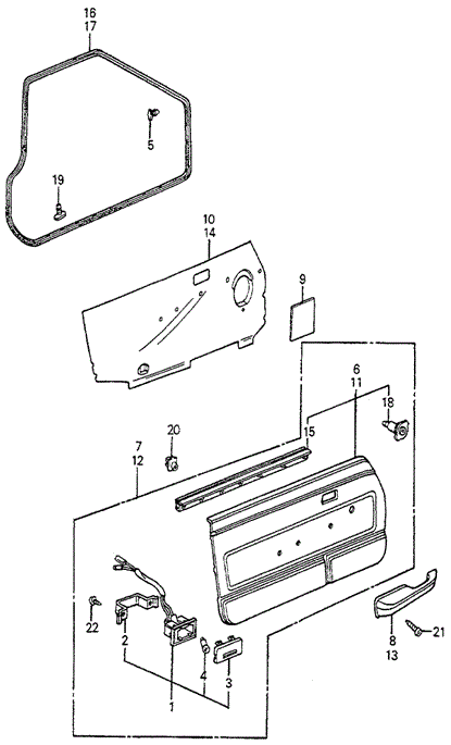 INTERIOR / BUMPER/FRONT DOOR LINING 3DR for 1982 Honda ACCORD HATCHBACK #1