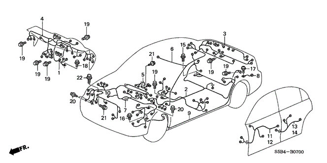 ELECTRICAL / EXHAUST / HEATER / FUEL/WIRE HARNESS for 2003 Honda CIVIC HYBRID #1