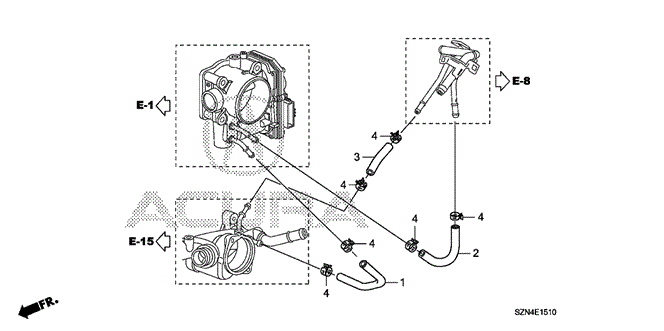 ENGINE/WATER HOSE for 2013 Acura ZDX #1