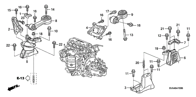 CIVIC COUPE ENGINE MOUNTS (1.8L) (MT)