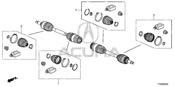 RLX REAR DRIVESHAFT SET SHORT PARTS