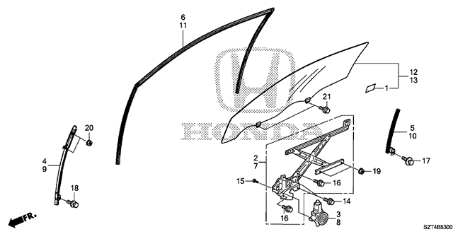 BODY / AIR CONDITIONING/DOOR GLASS - REGULATOR for 2011 Honda CR-Z #1