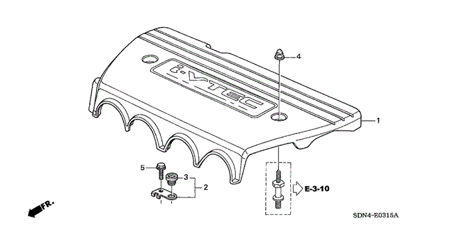 ENGINE/ENGINE COVER (L4) for 2003 Honda ACCORD COUPE #1