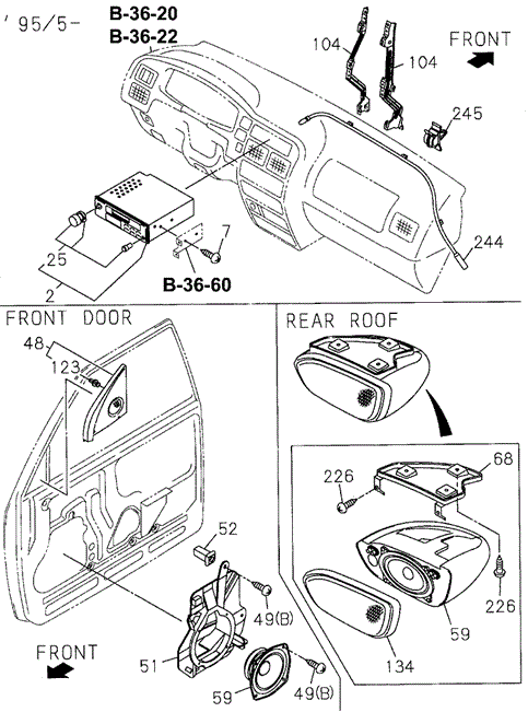 ELECTRICAL / EXHAUST / HEATER / FUEL/RADIO - SPEAKERS for 1995 Honda PASSPORT #1