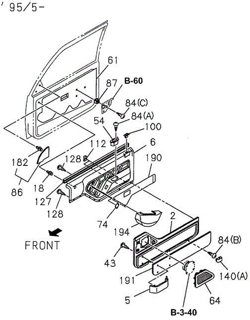 INTERIOR / BUMPER/FRONT DOOR TRIM (2) for 1996 Honda PASSPORT #1