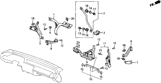 INTERIOR / BUMPER/INSTRUMENT STAYS for 1988 Honda ACCORD COUPE #1