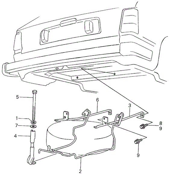 BODY / AIR CONDITIONING/SPARE TIRE CARRIER for 1983 Honda CIVIC 5-DOOR #1