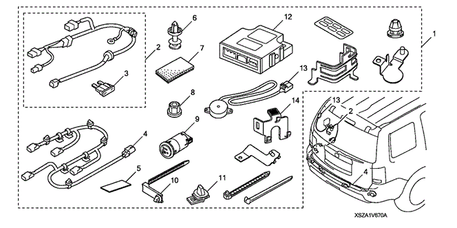 ACCESSORIES/BACK-UP SENSOR - ATTACHMENT (1) for 2010 Honda PILOT #1