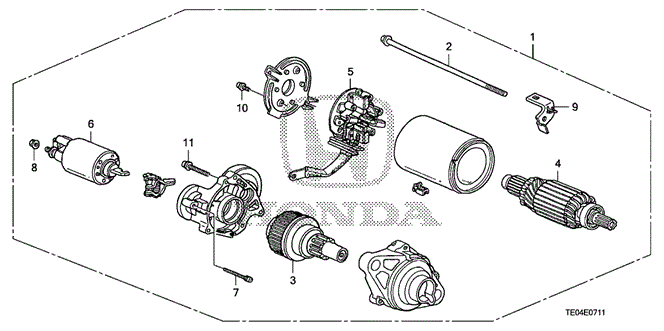 ENGINE/STARTER MOTOR (MITSUBA) (V6) (MT) for 2009 Honda ACCORD COUPE #1