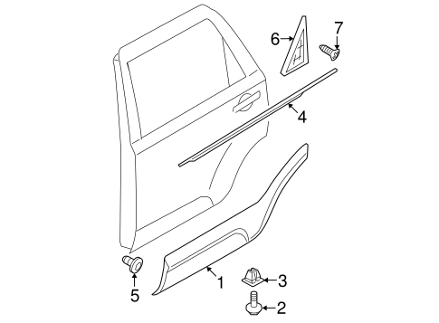 Borrego EXTERIOR TRIM - REAR DOOR