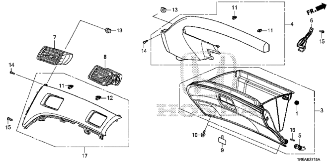 CIVIC SEDAN INSTRUMENT PANEL GARNISH (PASSENGER SIDE)