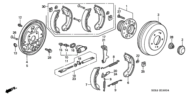 CHASSIS/REAR BRAKE (DRUM) (KA)(KC) for 2000 Honda ODYSSEY #1