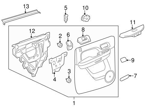 Sierra 3500 HD INTERIOR TRIM - REAR DOOR 3