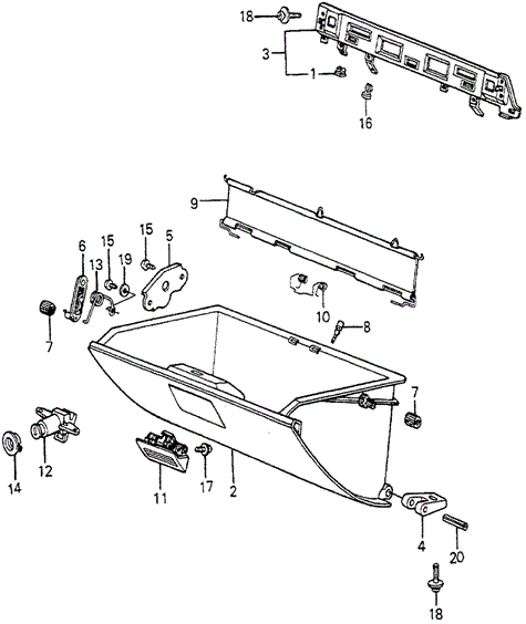 INTERIOR / BUMPER/GLOVE COMPARTMENT for 1983 Honda ACCORD SEDAN #1
