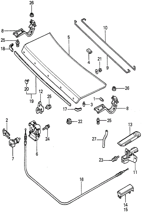BODY / AIR CONDITIONING/TRUNK LID for 1979 Honda ACCORD SEDAN #1