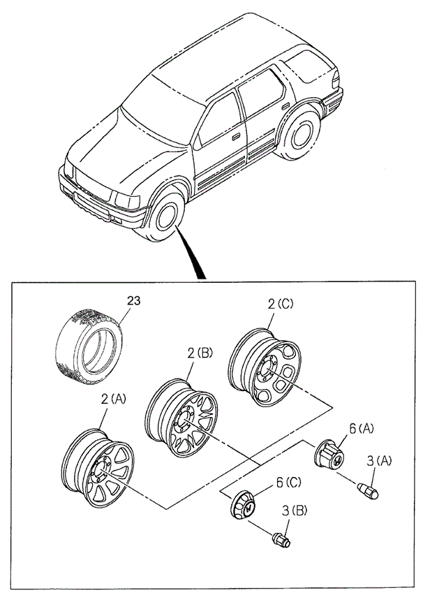 CHASSIS/WHEELS for 2002 Honda PASSPORT #1