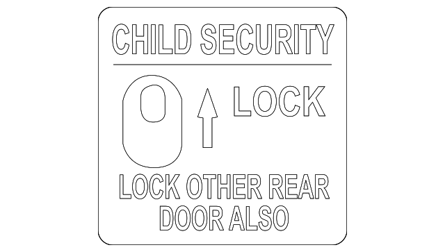 8249186Z01 Деталь CHILD LOCK LABEL, LEFT