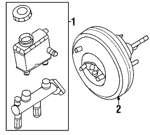 Escort MASTER CYLINDER - COMPONENTS ON DASH PANEL